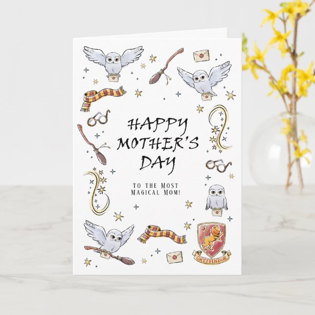 Cartão HARRY POTTER™ Feliz Dia das Mães (Flor Amarela)