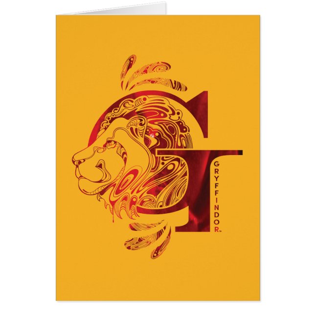Cartão Harry Potter | Gráfico Aguamenti GRYFFINDOR™ (Frente)