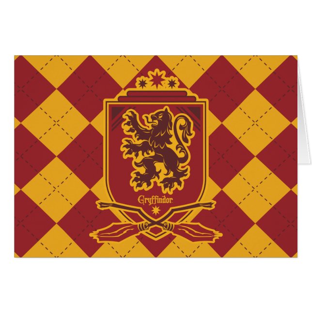 Cartão Harry Potter | Gryffindor QUIDDITCH™ Crest (Frente Horizontal)
