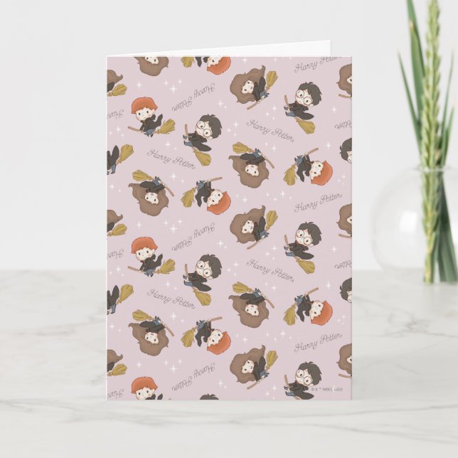 Cartão HARRY POTTER™, Hermione e Ron Flying Patterm (Frente)