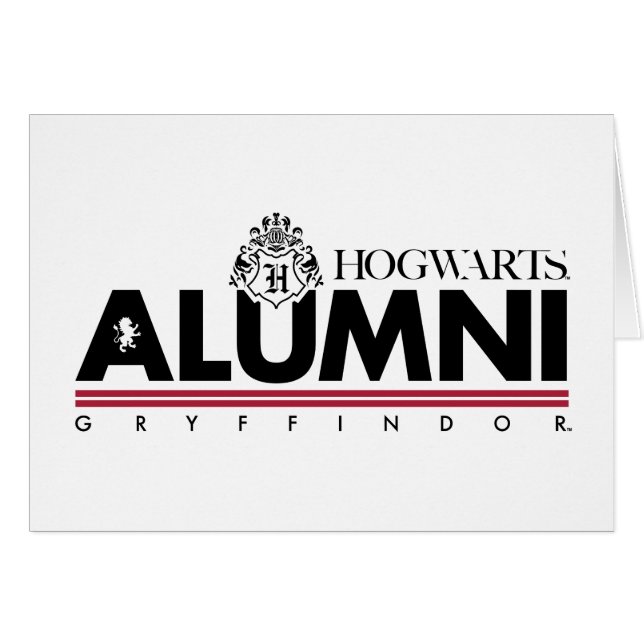Cartão Harry Potter | HOGWARTS™ Alumni GRYFFINDOR™ (Frente Horizontal)
