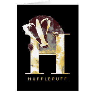 Cartão Harry Potter   HUFFLUFF™ Badger Watercolor