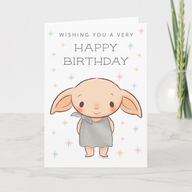 Cartão Harry Potter simples - Dobby Birthday (Frente)