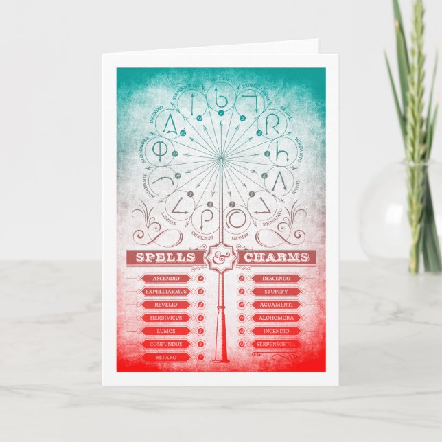 Cartão Harry Potter Spell | Ortografia e Instruções C (Frente)