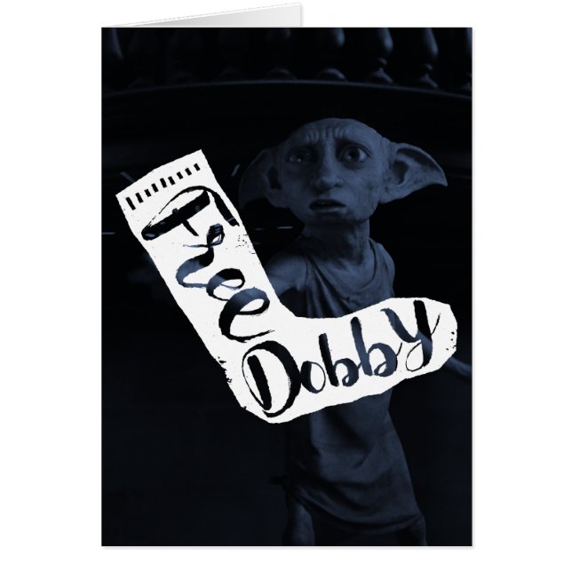 Cartão Harry Potter | Tipografia Sock "Free Dobby" (Frente)