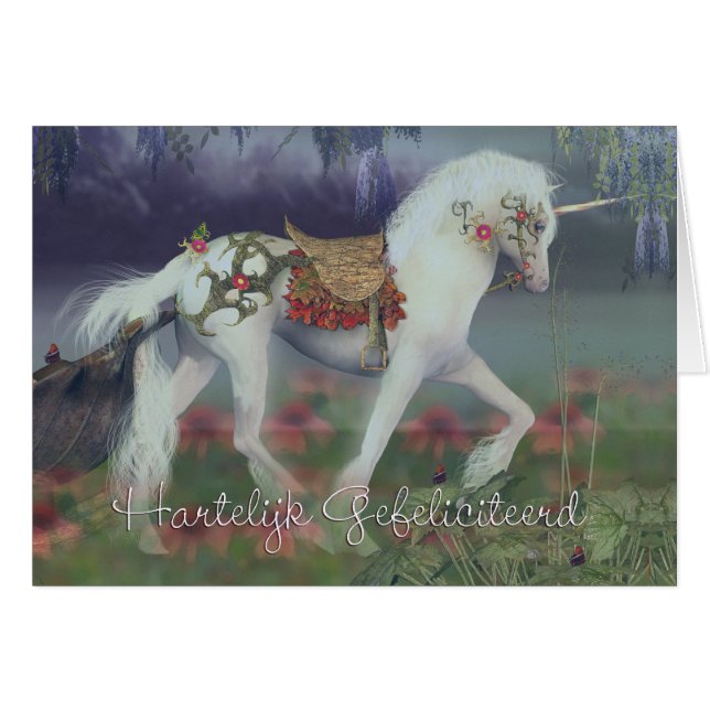 Cartão Hartelijk Gefeliciteerd, Gelukkige Verjaardag (Frente Horizontal)