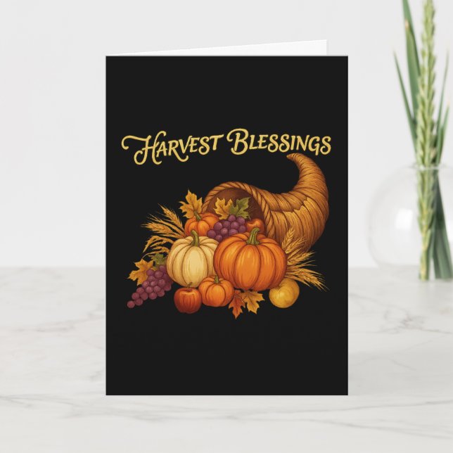 Cartão Harvest Blessings Thanksgiving Card (Frente)