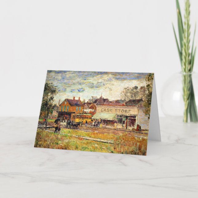 Cartão Hassam - Fim da linha de Trolley, Oak Park, IL (Frente)