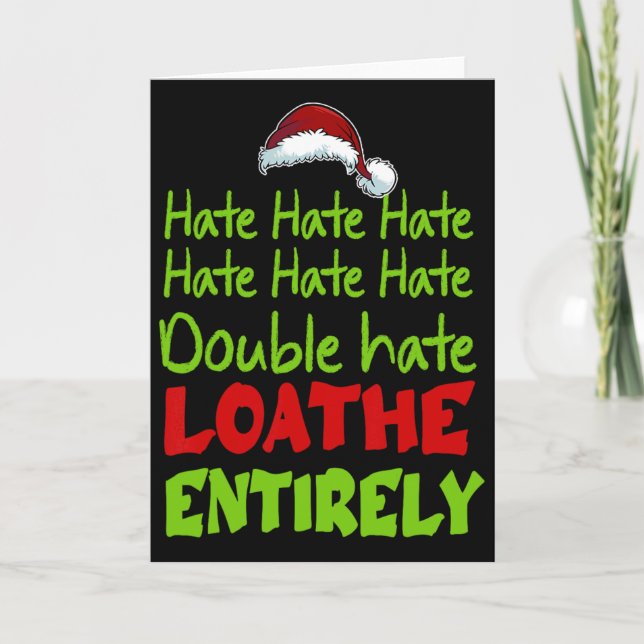 Cartão Hate Hate Double Hate Loathe Entirely Funny Christ (Frente)