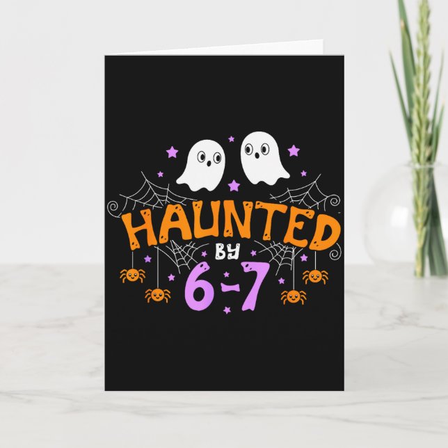 Cartão Haunted By 67 Funny Six Seven Meme Halloween Costu (Frente)
