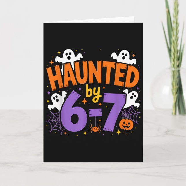 Cartão Haunted By 6-7 Halloween Ghosts And Sders Design  (Frente)