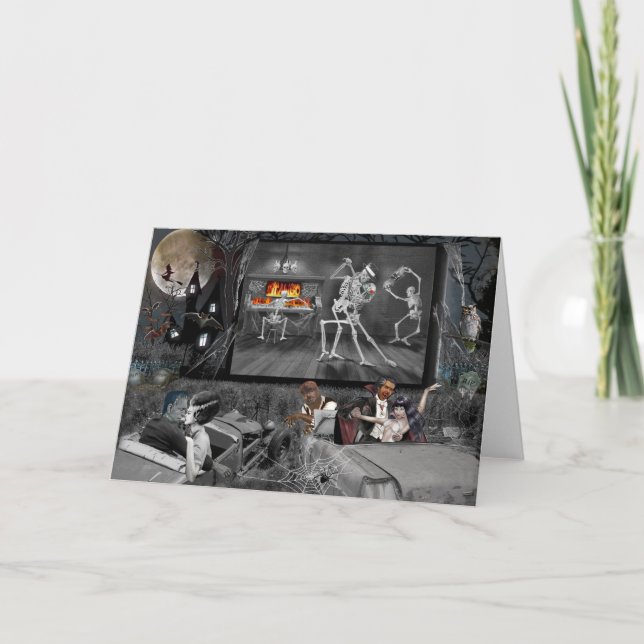 Cartão Haunted Halloween Drive-in (Frente)