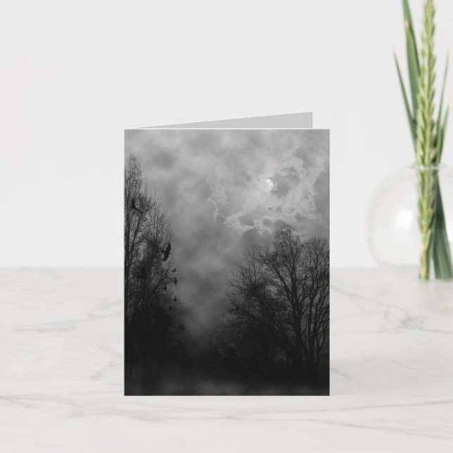 Cartão Haunted Halloween Sky Blank Art Card (Frente)