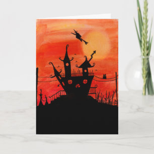 Cartão Haunted House Halloween Card