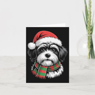 Cartão Havanese Dog Xmas Santa Hat Scarf Christmas Costum