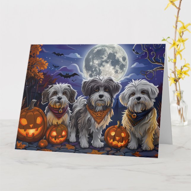 Cartão Havanese Halloween Assustador (Flor Amarela)