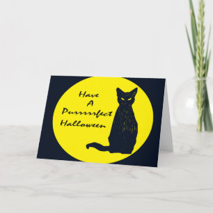 Cartão Have a PURRfect Halloween! Black Cat