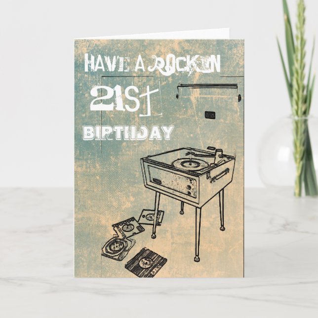 Cartão Have a Rockin' 21st Birthday! Birthday Card (Frente)