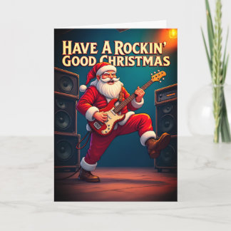 Cartão Have A Rockin' Good Christmas Folded Greeting Card
