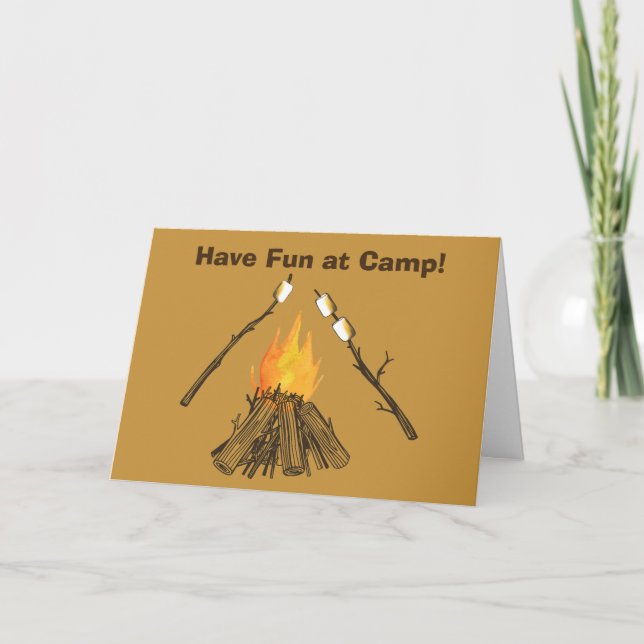 Cartão Have Fun At Camp Marshmallows Greeting Card (Frente)