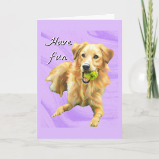 Cartão Have Fun Golden Retriever Folded Greeting Card
