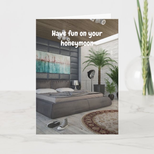 Cartão Have fun on your honeymoon. (Frente)