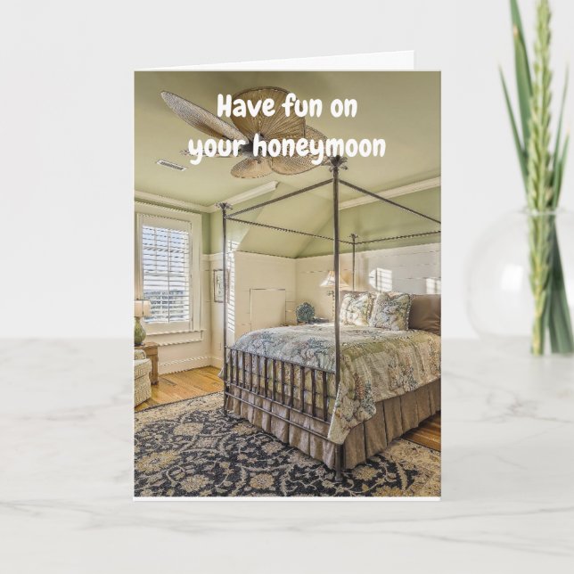 Cartão Have fun on your honeymoon. (Frente)