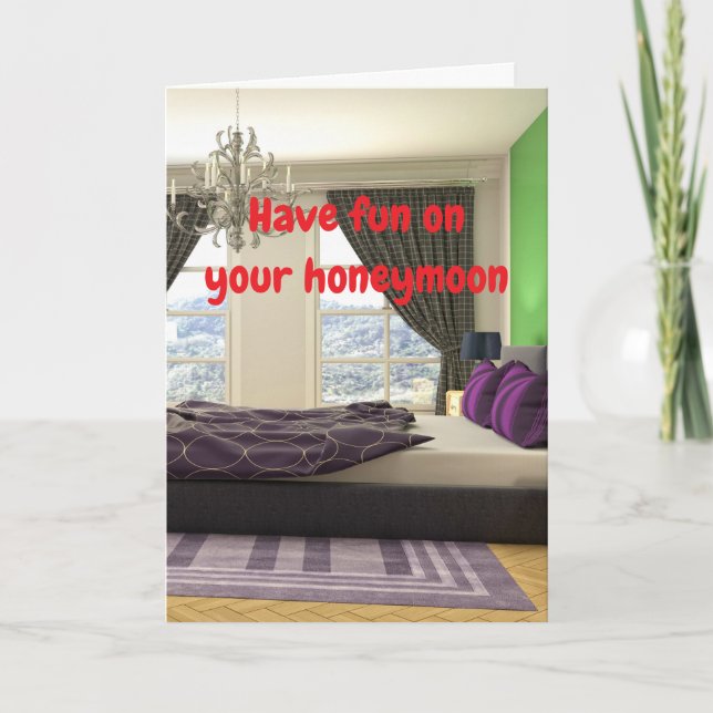 Cartão Have fun on your honeymoon. (Frente)