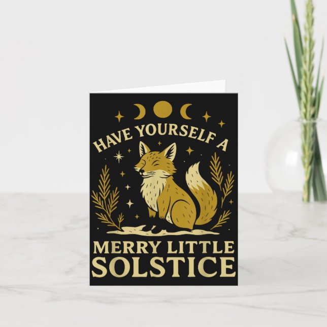 Cartão Have Yourself A Merry Little Solstice Fox Mystic  (Frente)