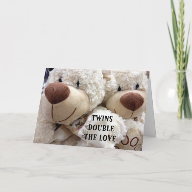 CARTÃO HAVING TWINS DOUBLES THE MEMORIES/JOY (Frente)