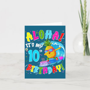 Cartão Hawaii aloha 10º aniversário menino menina havaian