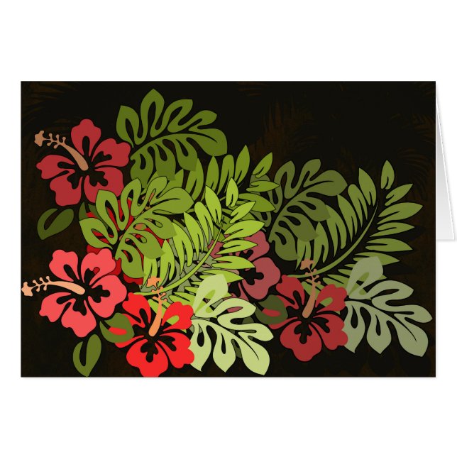 Cartão Hawaii Aloha Flower Art Impressão (Frente Horizontal)