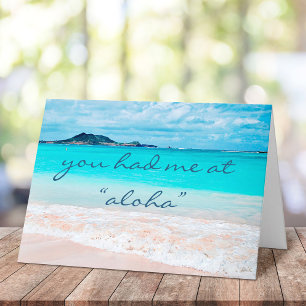 Cartão Hawaii Tropical Beach Você Me Teve Na Aloha Scrip