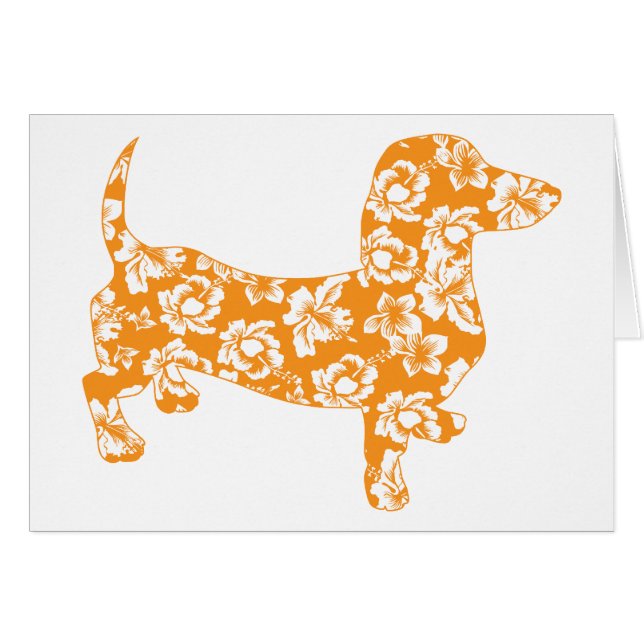 Cartão Hawaiian Doxie Dachshund (Frente Horizontal)