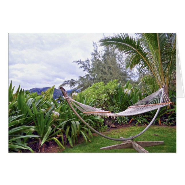 Cartão "Hawaiian Hammock, Wainiha Bay, Kauai, Havaí (Frente Horizontal)