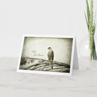 Cartão Hawk, vintage style, blank notecard