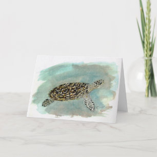 Cartão Hawksbill Sea Turtle Note/Greeting Card