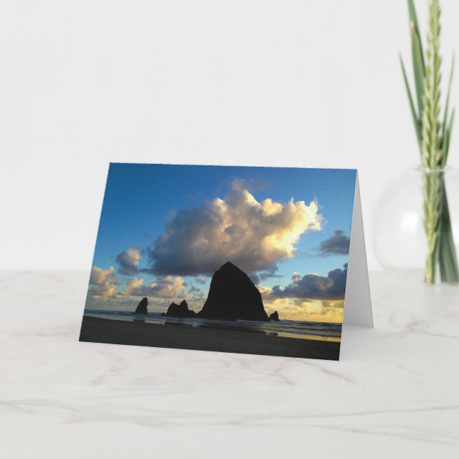Cartão Haystack Rock Greeting Card (Frente)
