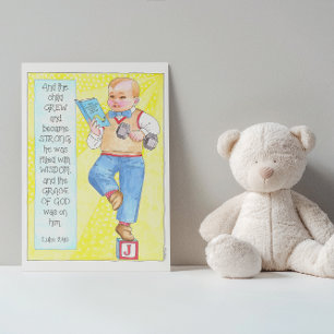 Cartão He Grew in Strength Wisdom and Grace Birthday Card