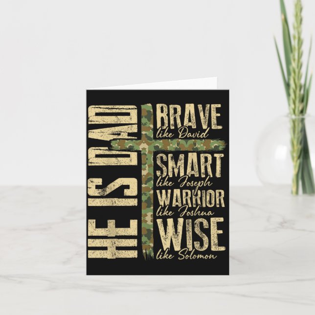 Cartão He Is Dad Camo Religious Father's Day Christian Da (Frente)