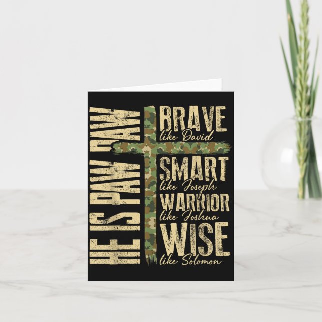 Cartão He Is Paw Paw Camo Religious Fathers Day Christian (Frente)