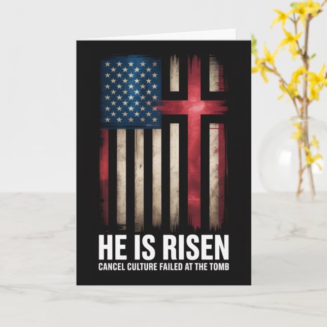 Cartão He Is Risen Cancel Culture Failed At The Tomb East (Flor Amarela)