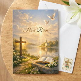 Cartão He Is Risen Christian Easter Resurrection Greeting