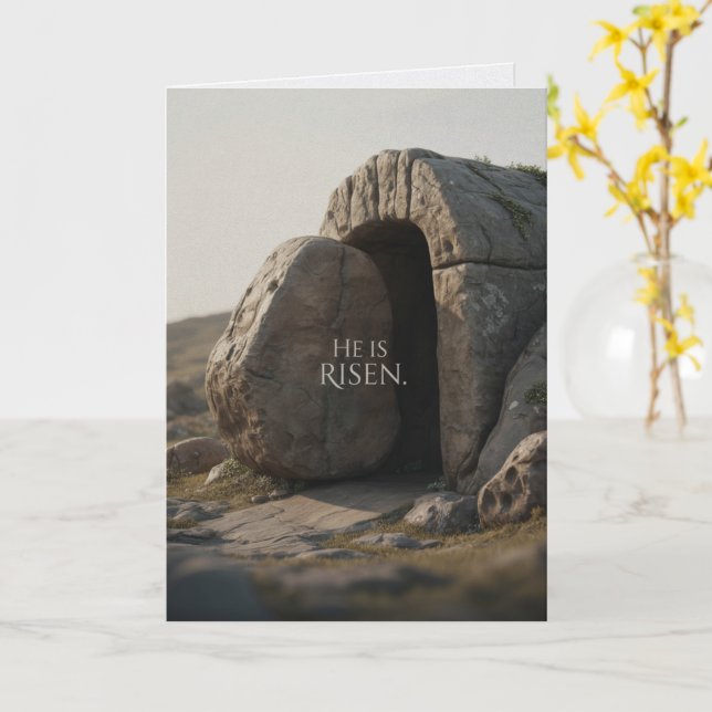 Cartão He Is Risen Happy Easter Bulk Church Greeting Card (Flor Amarela)