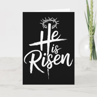 Cartão He Is Risen Jesus Cross For Religious Christian Ea