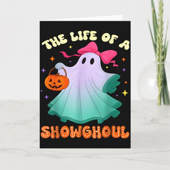 Cartão He Life Of A Showghoul Retro Halloween Show Ghosts (Frente)