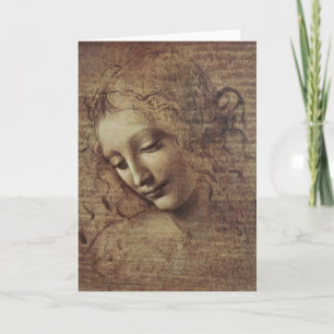 Cartão Head of a Young Woman with Tousled Hair or, Leda