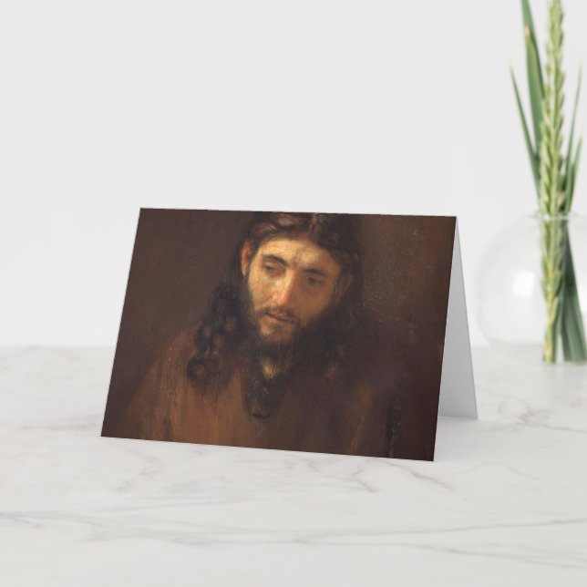 Cartão Head Of Christ By Rembrandt 1648 (Frente)