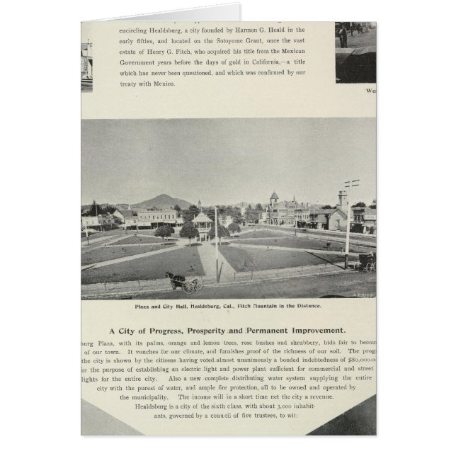 Cartão Healdsburg, Califórnia (Frente)