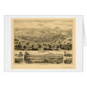 Cartão Healdsburg, mapa panorâmico de CA - 1876